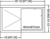 Omcan - Left Drain Board 18” x 18” x 11” Pot Sink with Corner Drain - 25247