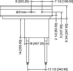 Omcan - Left Drain Board 18” x 21” x 14” Pot Sink with Corner Drain - 25263