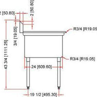 Omcan - Left Drain Board 24” x 24” x 14” Pot Sink with Center Drain - 41855