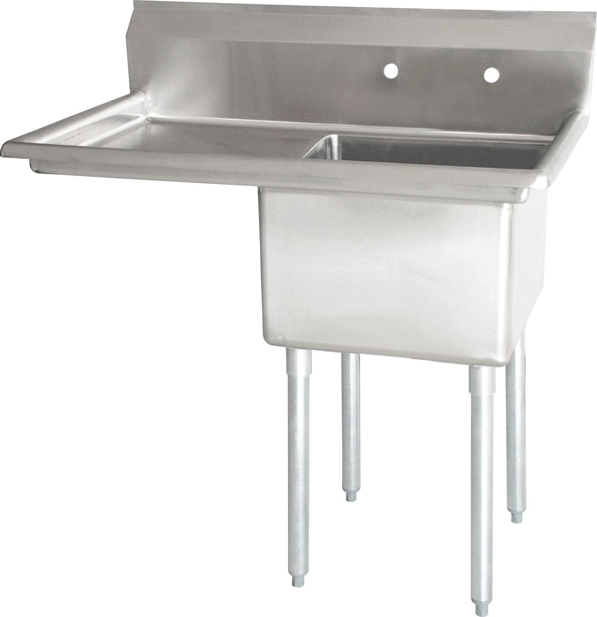 Omcan - Left Drain Board 24” x 24” x 14” Pot Sink with Corner Drain - 25253