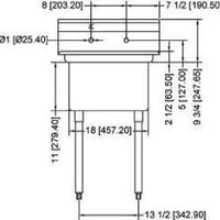 Omcan - No Drain Board 18” x 18” x 11” Pot Sink with Center Drain - 43761