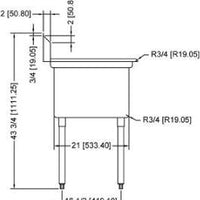 Omcan - No Drain Board 18” x 21” x 14” Pot Sink with Center Drain - 43772