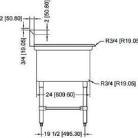 Omcan - No Drain Board 24” x 24” x 14” Pot Sink with Center Drain - 43783