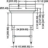 Omcan - No Drain Board 24” x 24” x 14” Pot Sink with Corner Drain - 22118