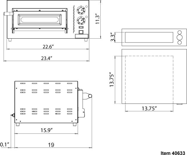Omcan - Pizza Oven Compact Series with 2.20 kW Power & Single Chamber - PE-IT-0005