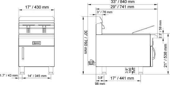 Omcan - Propane Fryer with 30 lb Capacity - CE-CN-UR-CF30-LP