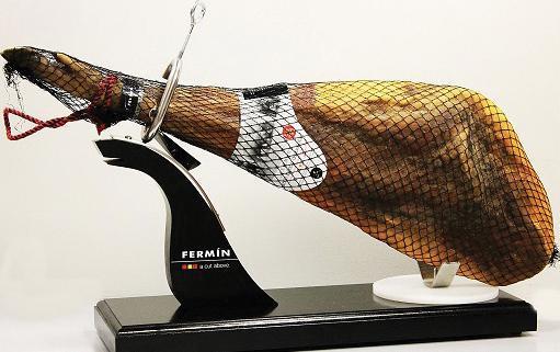 Omcan - Prosciutto/Ham Holder with Black Lacquered Wood Base - 41229