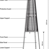 Omcan - Pyramid-Style Patio Heater with Stainless Steel Body - PH-CN-2270-S