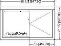 Omcan - Right Drain Board 18” x 18” x 11” Pot Sink with Corner Drain - 25248