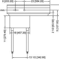 Omcan - Right Drain Board 18” x 18” x 11” Pot Sink with Corner Drain - 25248