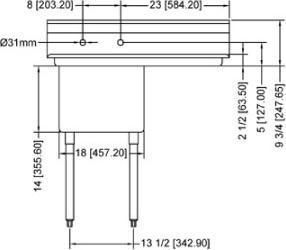 Omcan - Right Drain Board 18” x 21” x 14” Pot Sink with Center Drain - 43773