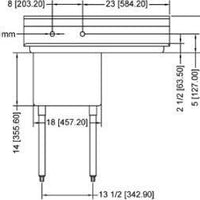 Omcan - Right Drain Board 18” x 21” x 14” Pot Sink with Center Drain - 43773