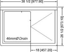 Omcan - Right Drain Board 18” x 21” x 14” Pot Sink with Center Drain - 43773