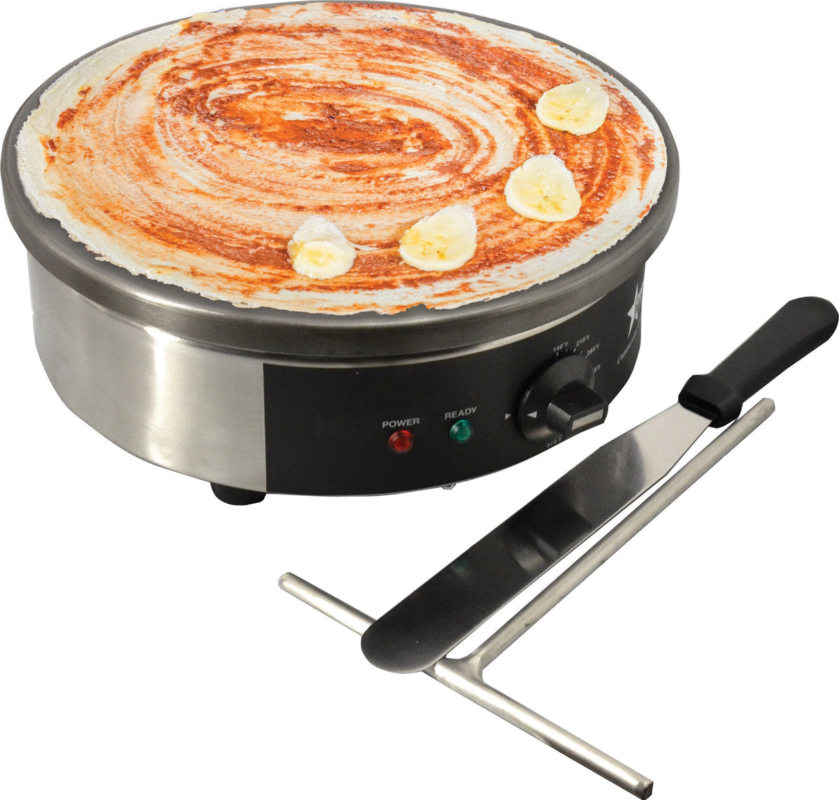 Omcan - Round Crepe Griddle with 14" Polished Cast Iron Plate - CE-CN-0350