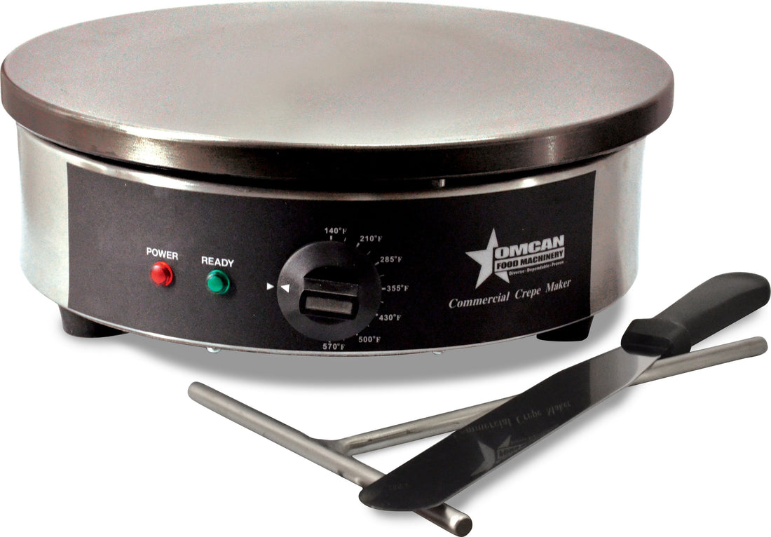 Omcan - Round Crepe Griddle with 14" Polished Cast Iron Plate - CE-CN-0350