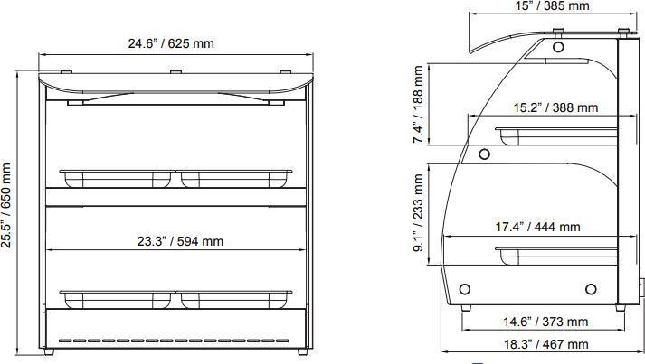 Omcan - Self Service Heated Display Case with Two Shelves - FW-CN-0100-C