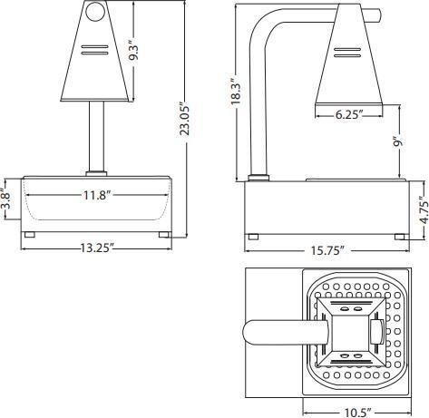 Omcan - Single Bulb Heat Lamp with Tray & 275-Watt Infrared Bulb - FW-CN-0736
