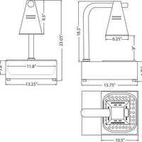 Omcan - Single Bulb Heat Lamp with Tray & 275-Watt Infrared Bulb - FW-CN-0736