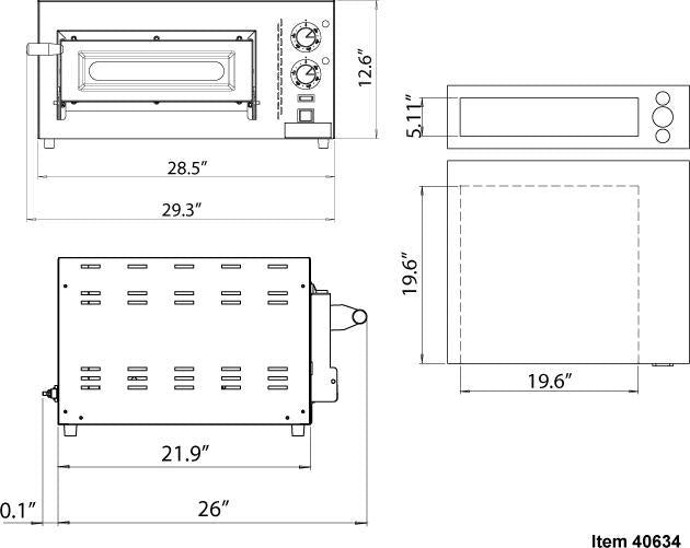 Omcan - Single Chamber Fuoco Series With 6.6 Kw Power Pizza Oven - PE-IT-0010