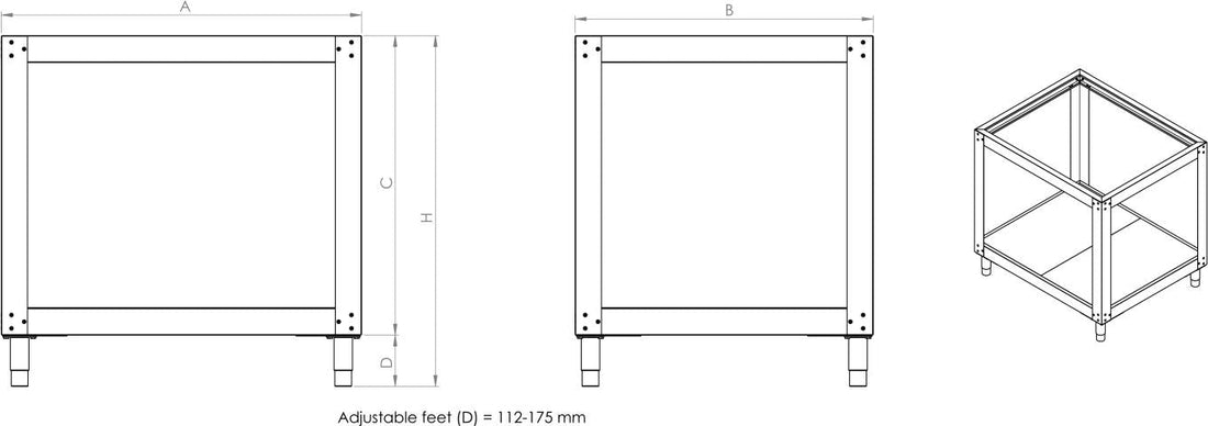 Omcan - Stainless Steel Stand for Single Chamber Pyralis Oven - 41604