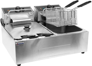 Omcan - Table Top Electric Fryer 220-V Double Well - CE-CN-0012-D