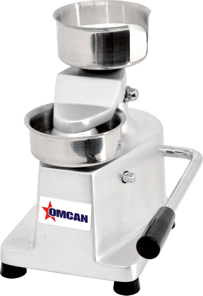 Omcan - Top-Down 4" Patty Maker with Rear-Mounted Paper Holder - 21572