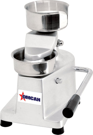 Omcan - Top-Down 5.2" Patty Maker with Rear-Mounted Paper Holder - 21573