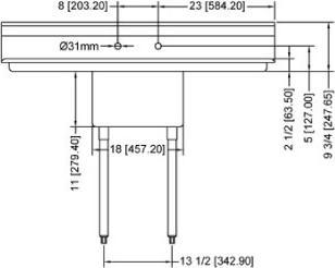 Omcan - Two Drain Boards 18” x 18” x 11” Pot Sink with Corner Drain - 25249