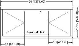 Omcan - Two Drain Boards 18” x 18” x 11” Pot Sink with Corner Drain - 25249