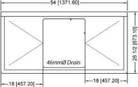 Omcan - Two Drain Boards 18” x 21” x 14” Pot Sink with Corner Drain - 25265