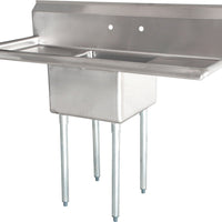 Omcan - Two Drain Boards 18” x 21” x 14” Pot Sink with Corner Drain - 25265