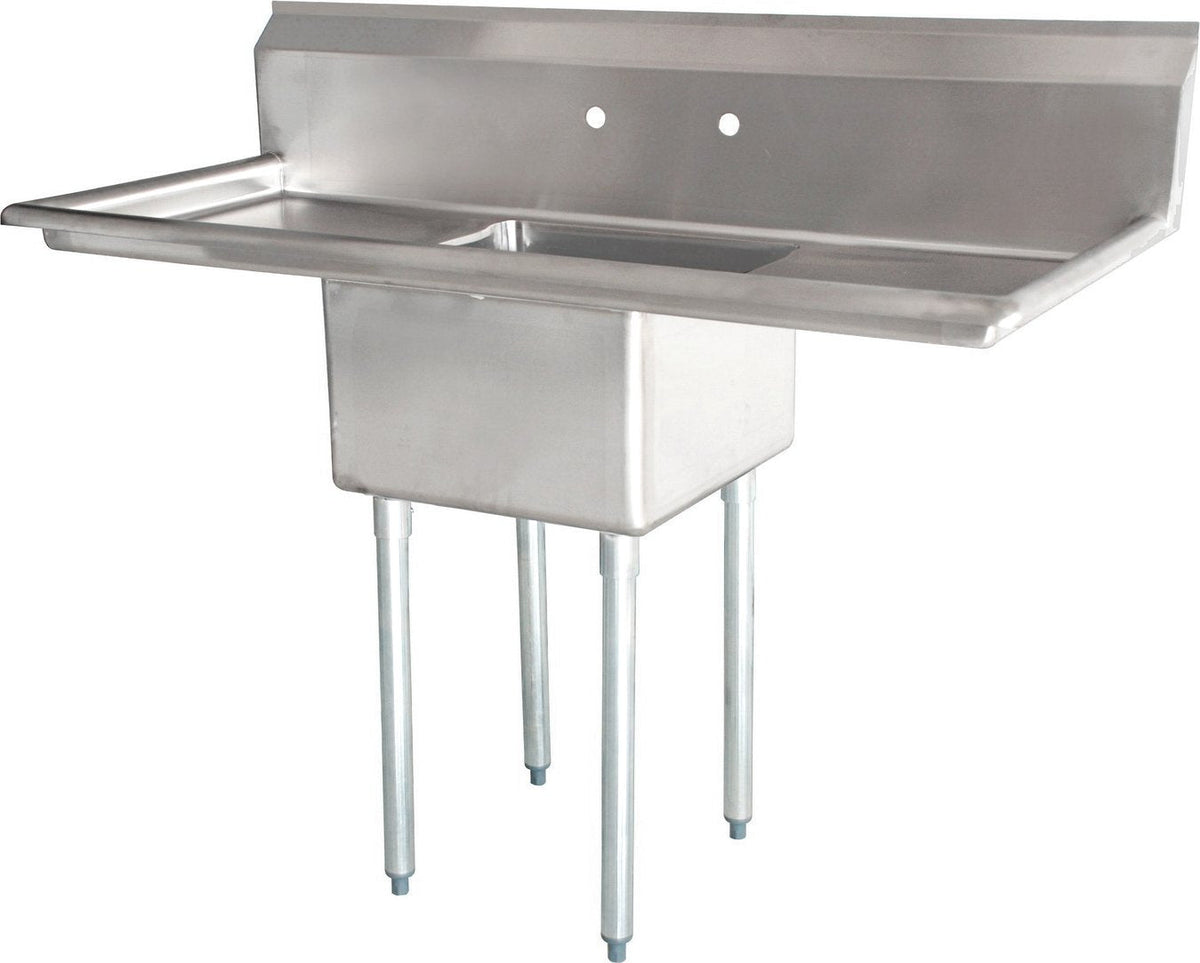 Omcan - Two Drain Boards 24” x 24” x 14” Pot Sink with Center Drain - 43785