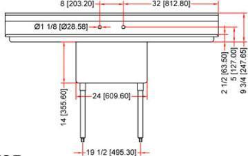 Omcan - Two Drain Boards 24” x 24” x 14” Pot Sink with Corner Drain - 25255