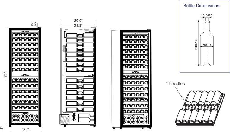 Omcan - Wine Cooler with Dual Zone & 181-Bottle Capacity - WC-CN-0181-D