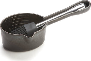 Outset - 1.5 Cups Cast Iron Sauce Pot with Basting Brush - Q173