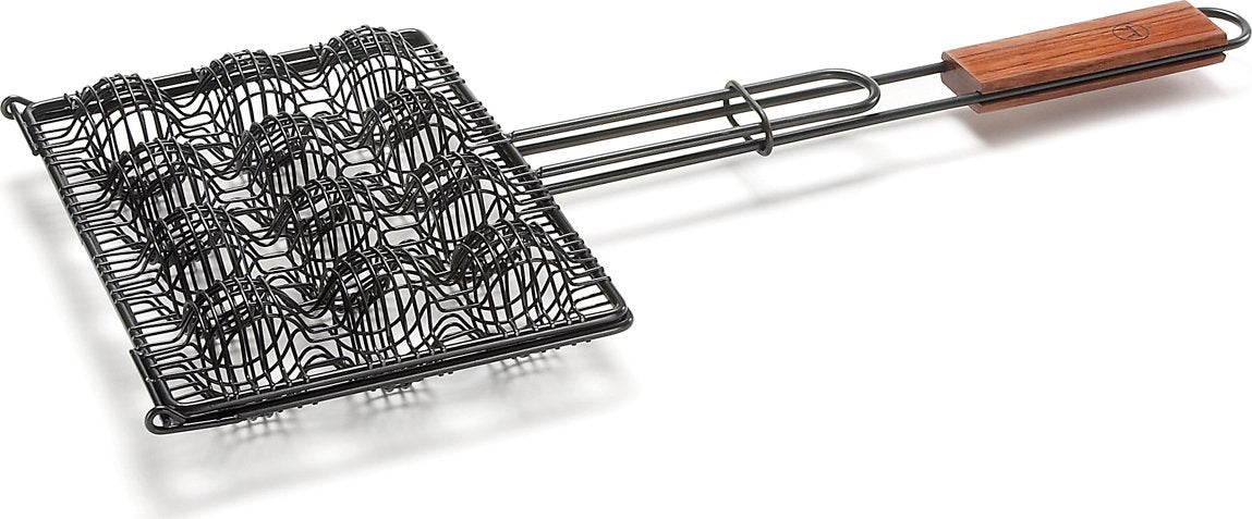 Outset - 20.5" Meatball Grilling Basket with Rosewood Handle - QD86