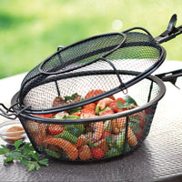 Outset - Chef's Jumbo Outdoor Grill Basket & Skillet with Removable Handles - 76182