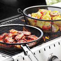 Outset - Chef's Jumbo Outdoor Grill Basket & Skillet with Removable Handles - 76182