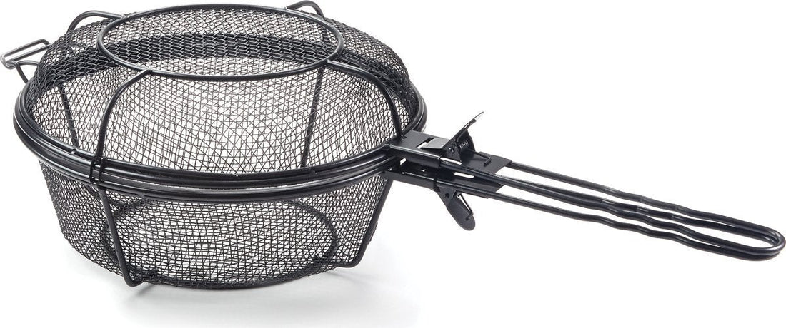 Outset - Chef's Jumbo Outdoor Grill Basket & Skillet with Removable Handles - 76182