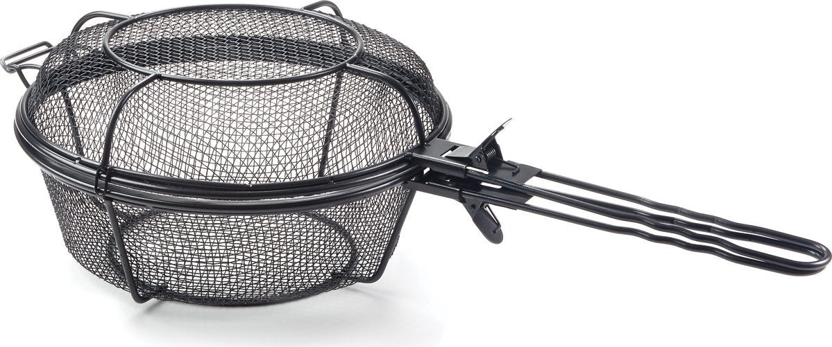Outset - Chef's Jumbo Outdoor Grill Basket & Skillet with Removable Handles - 76182