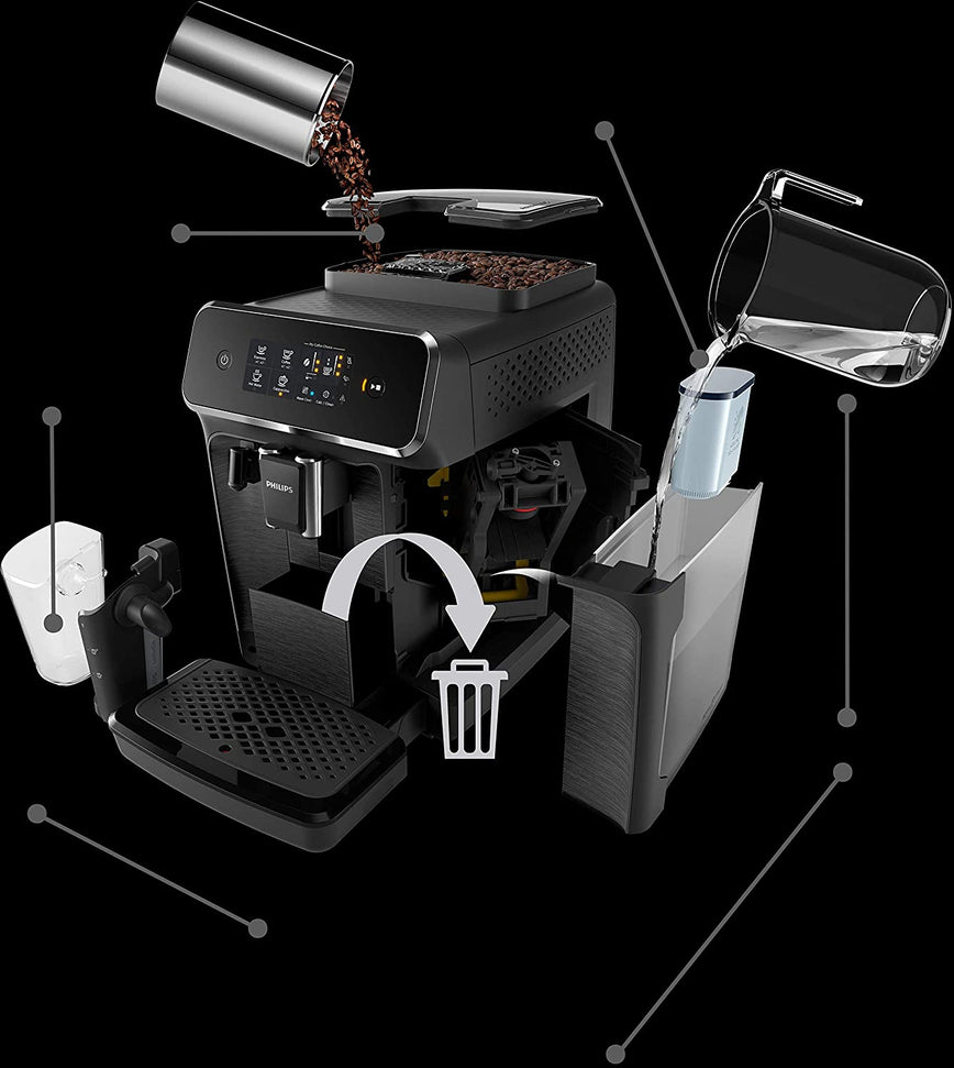 Philips - 2200 Latte Go Fully Automatic Espresso Machine Matte Black - EP2230/14