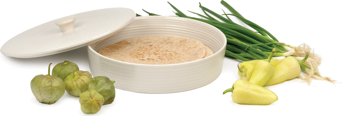 RSVP International - 10" White Stoneware Tortilla Warmer - MAIZ10W
