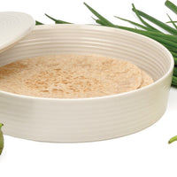RSVP International - 10" White Stoneware Tortilla Warmer - MAIZ10W