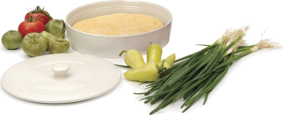RSVP International - 10" White Stoneware Tortilla Warmer - MAIZ10W