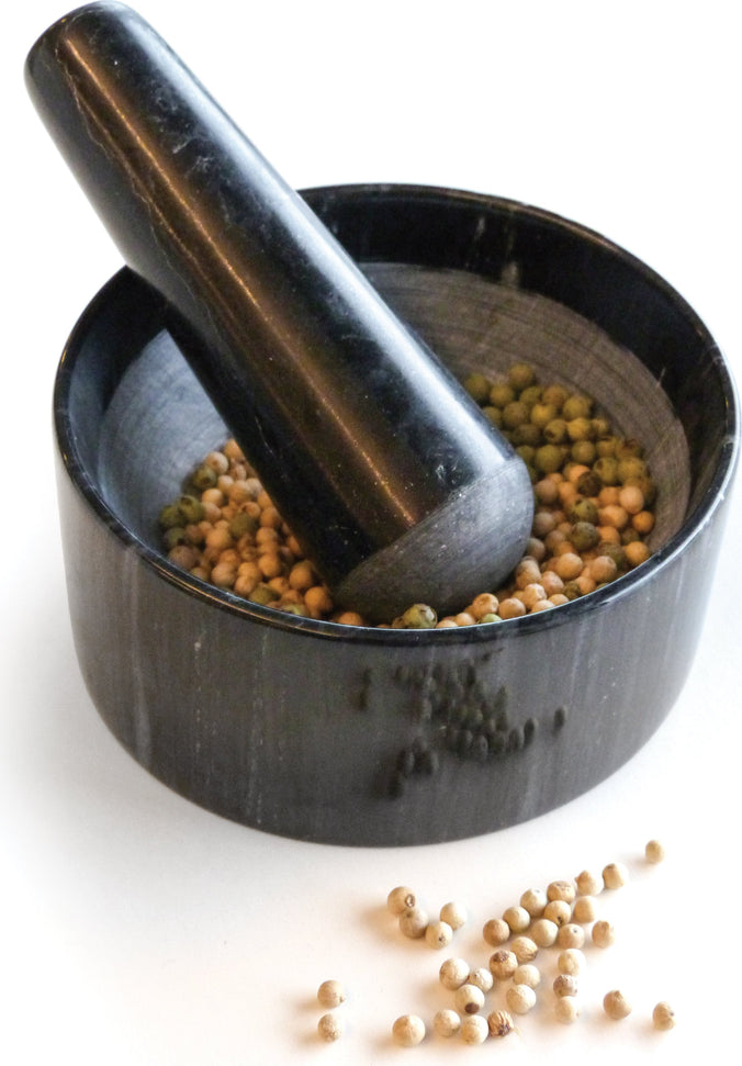 RSVP International - Black Marble Mortar & Pestle - MPBK