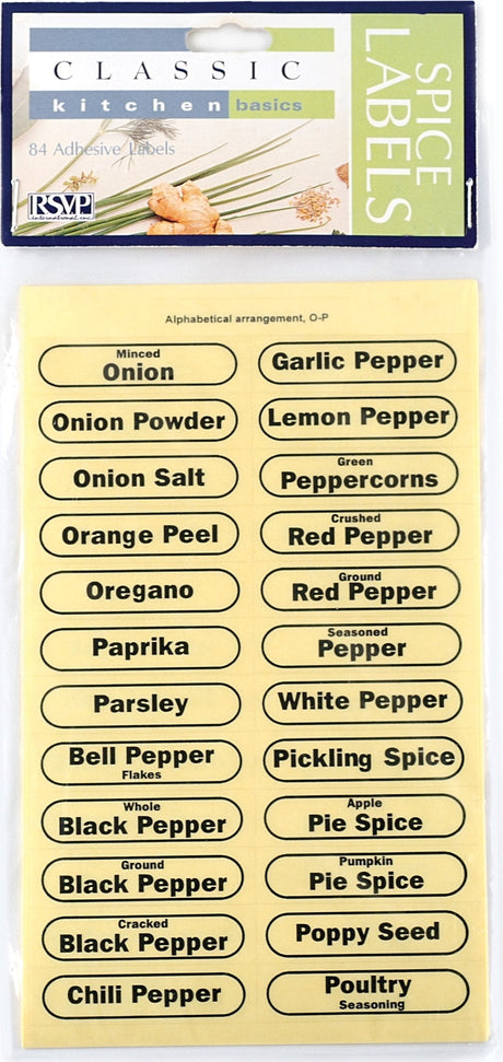 RSVP International - Clear Spice Labels - LABEL
