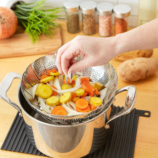 RSVP International - Endurance Precision Pierced Vegetable Steamer - PPVEG