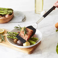 RSVP International - Medium Black Flexible Nylon Spatula - FLX2BK