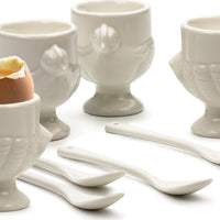 RSVP International - Porcelain Egg Cups & Spoons Set - NEST