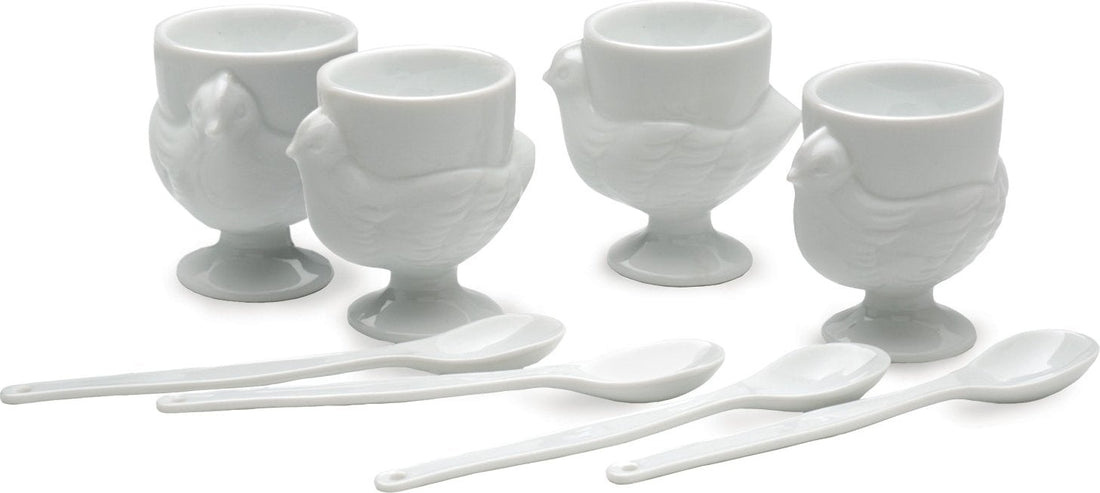 RSVP International - Porcelain Egg Cups & Spoons Set - NEST